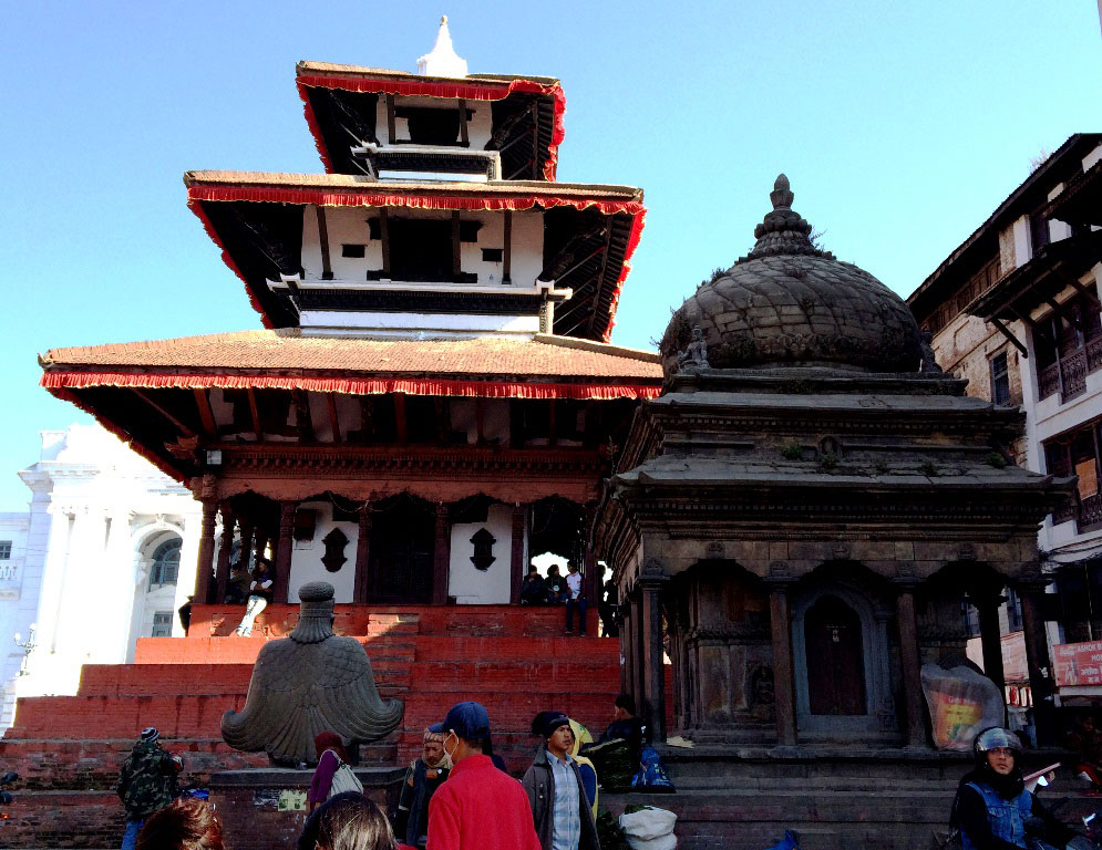 Kathmandu Durbar Square ancient temple and shrine before 2015 Nepal earthquake