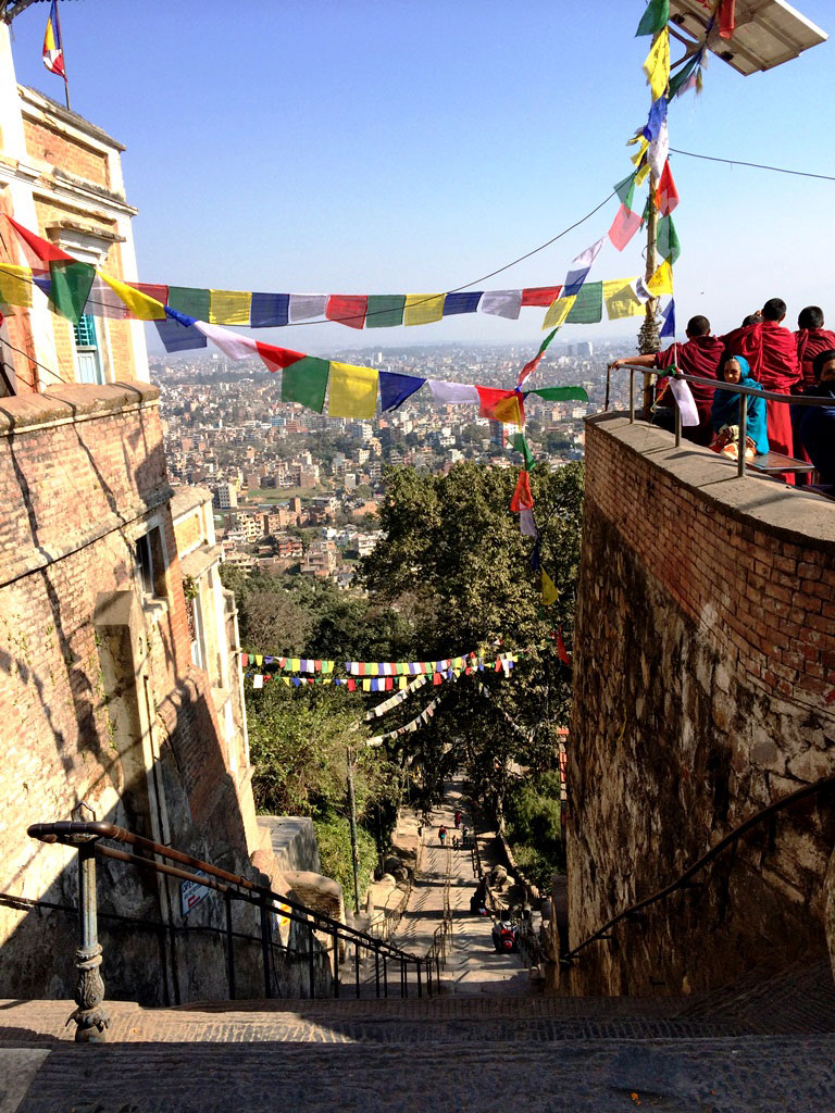 365 steps to wisdom Buddhist pilgrims must complete to reach Swayambhu Stupa