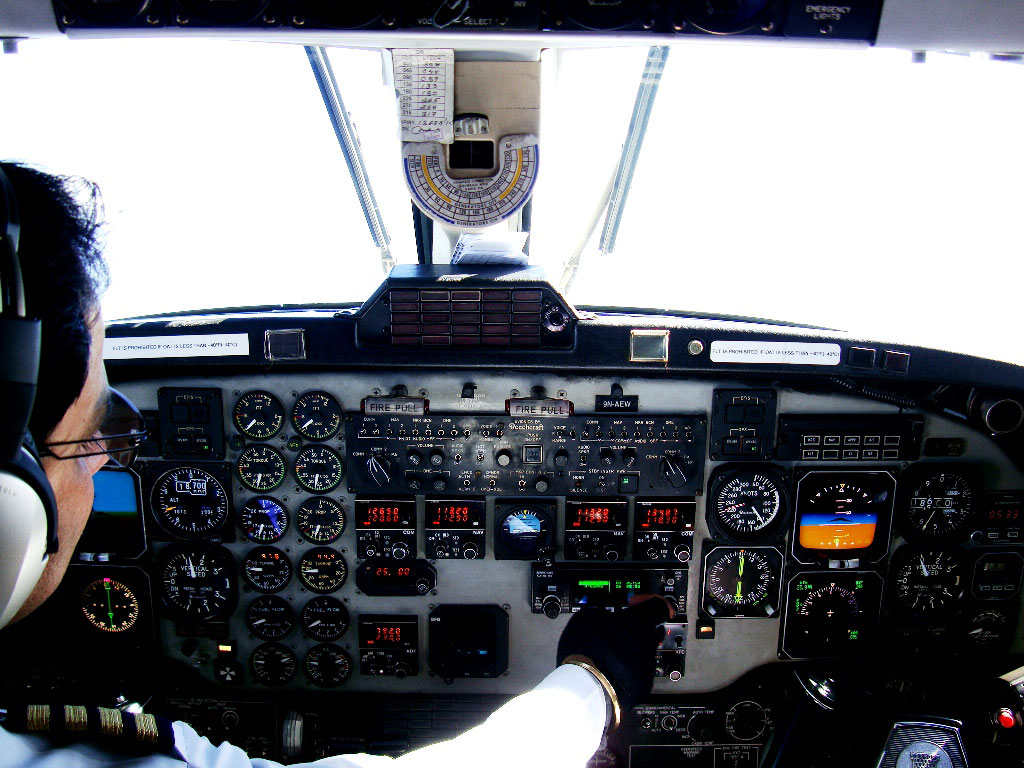 inside the plane pilot cabin