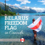 The Belarus white-red-white Freedom Flag waved across Canada - feature