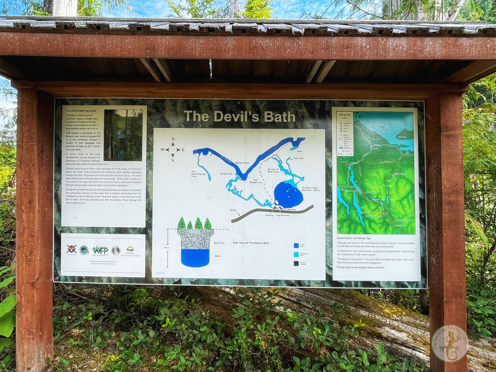 Devil's Bath, BC Vancouver Island, information and maps