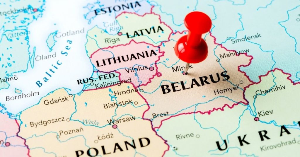Belarus on the map of europe