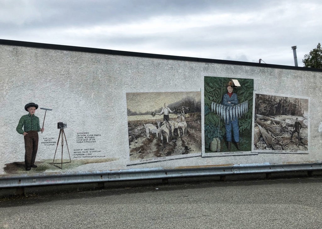 traditional murals depicting daily life in Powell River