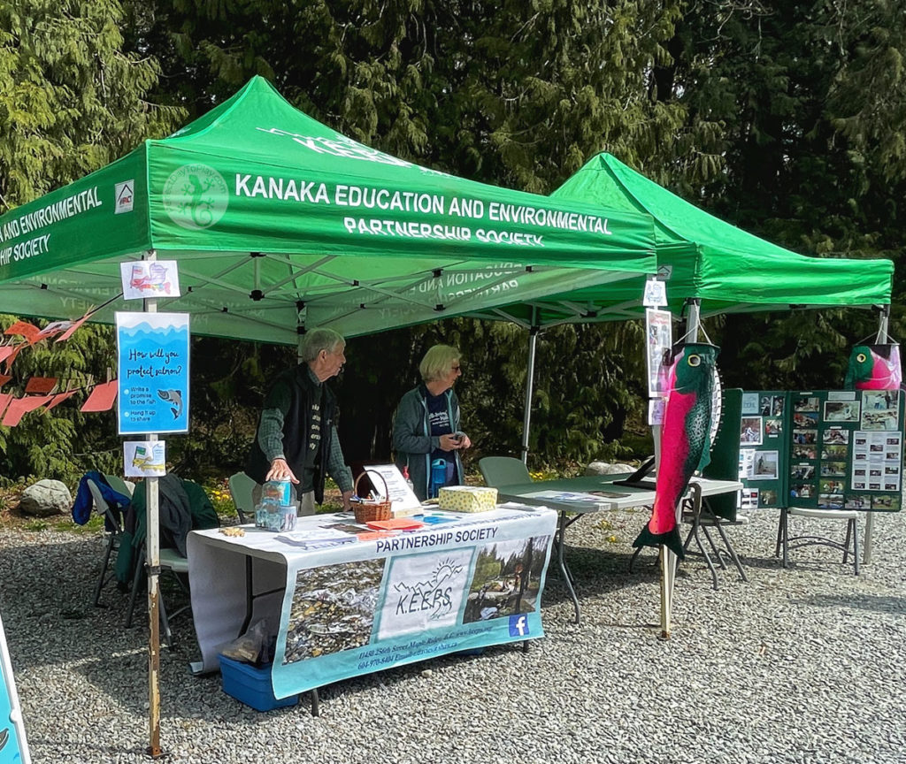 Kanaka Education and Environmental Partnership Society stand at Bell-Irving salmon hatchery event