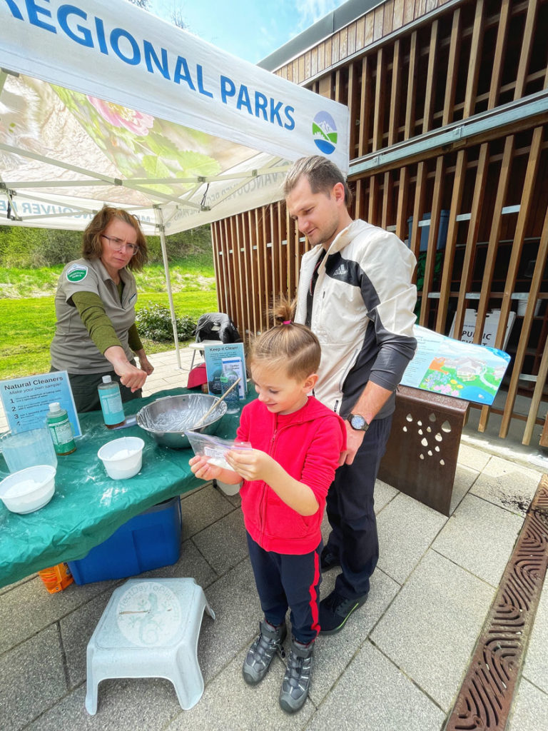 Vancouver Regional Parks information booth at Bell-Irving Hatchery salmon release event