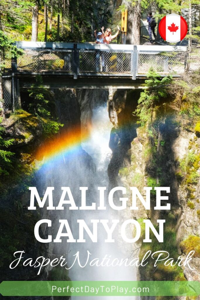 Maligne Canyon hiking trail hike in Jasper AB Canada - pin01
