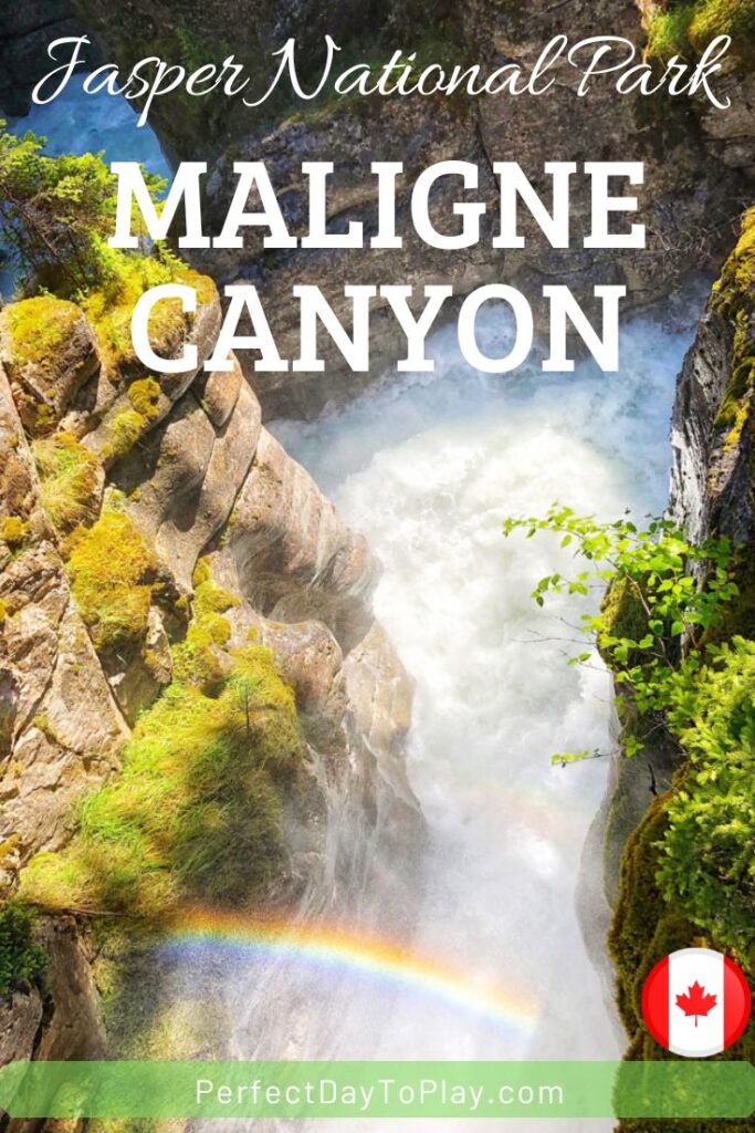 Maligne Canyon hiking trail hike in Jasper AB Canada - pin02
