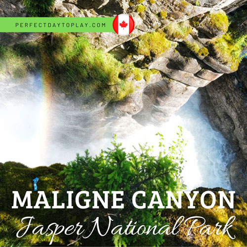 Maligne Canyon hiking trail hike in Jasper AB Canada - feature