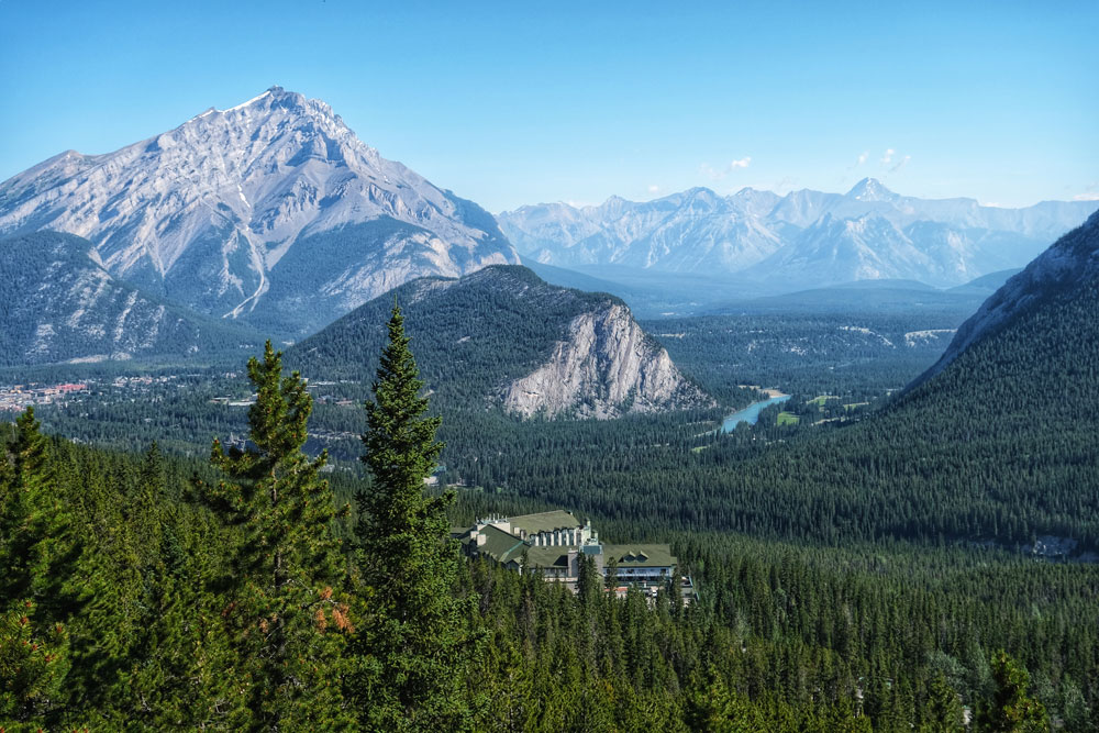 Canadian Rockies as seen from Banff Gondola, Alberta Canada
