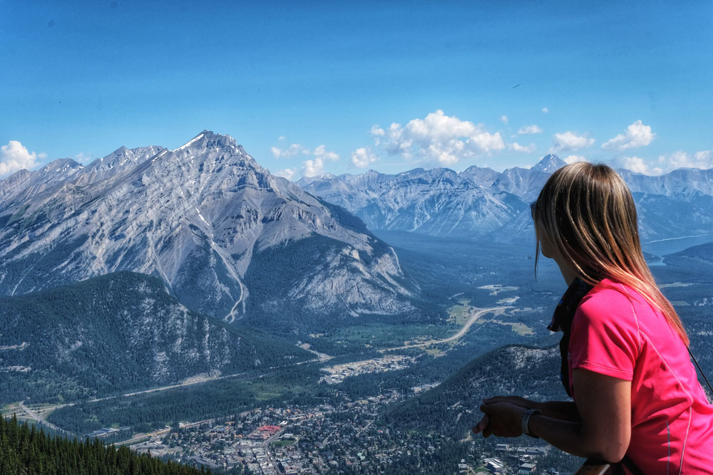 viewpoint of Banff from Sulphur Mountain gondola perfect for outdoor photography