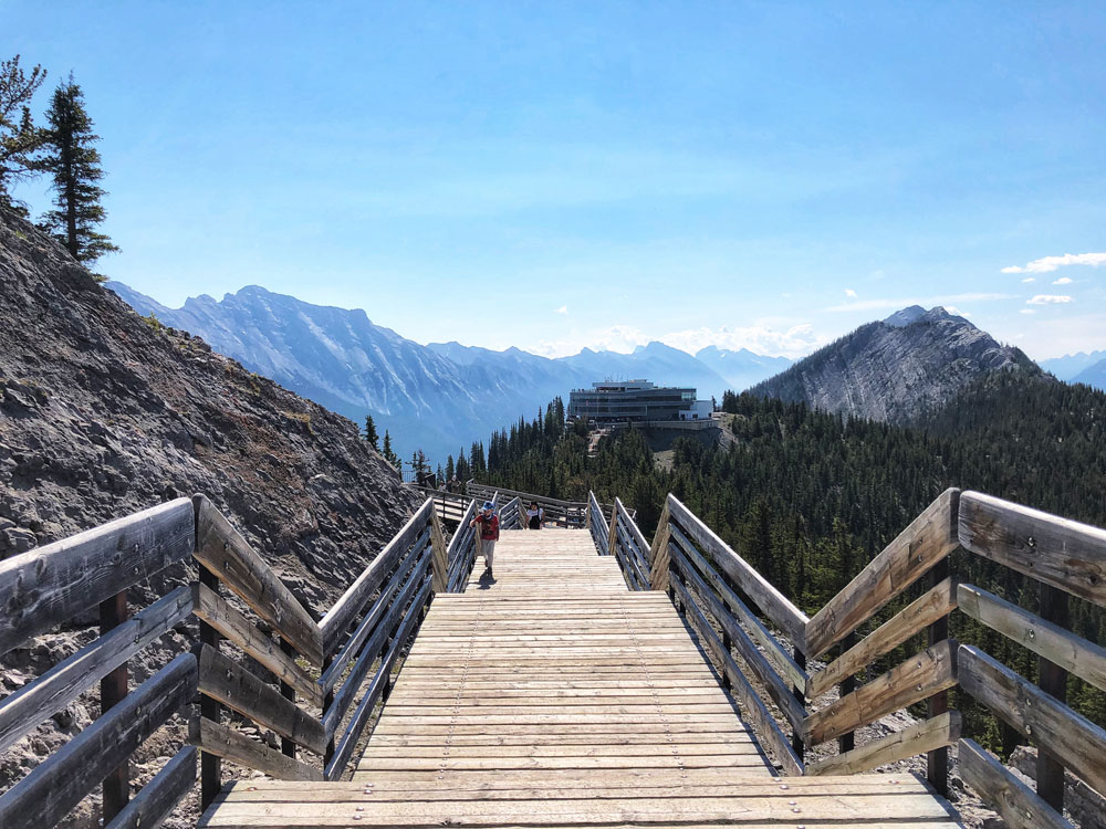 Banff Mountain Gondola boardwalk hike to the top of Mount Sulfur