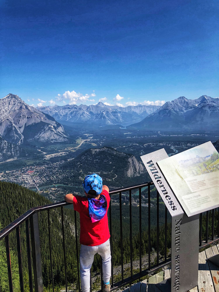 kids-friendly lookout from Sulphur Mountain gondola perfect for outdoor photography