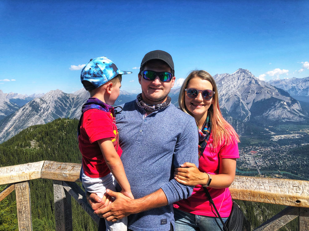 kids-friendly lookout from Sulphur Mountain gondola perfect for family instagram photo